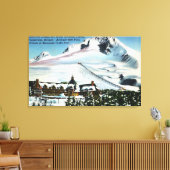 Uitzicht van Timberline Lodge, Mt Hood in de winte Canvas Afdruk (Insitu (Woonkamer))