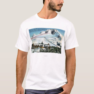 Uitzicht van Timberline Lodge, Mt Hood in de winte T-shirt