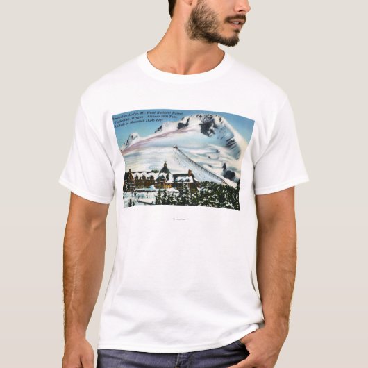 Uitzicht van Timberline Lodge, Mt Hood in de winte T-shirt (Voorkant)