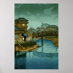 Uitzicht van Tokaido Shinagawa Kawase Hasui Poster