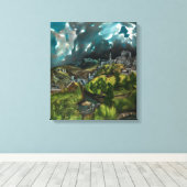 Uitzicht van Toledo | El Greco | Canvas Afdruk (Insitu (Houten vloer))