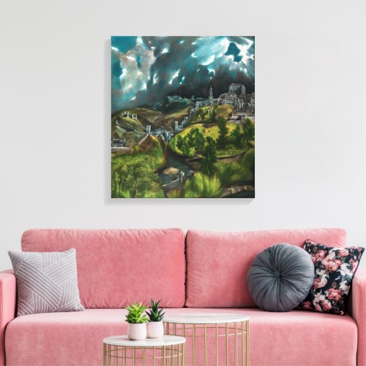 Uitzicht van Toledo | El Greco | Canvas Afdruk (Insitu (Woonkamer))