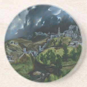 Uitzicht van Toledo, El Greco Zandsteen Onderzetter