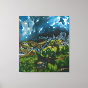 Uitzicht van Toledo van El Greco (1599) Canvas Afdruk