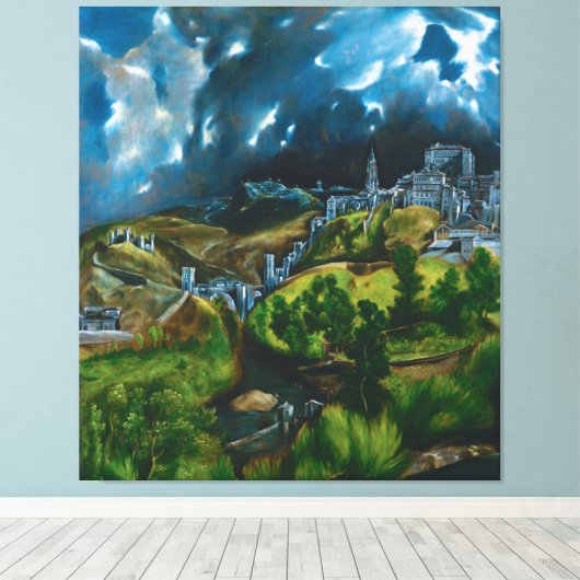 Uitzicht van Toledo van El Greco (1599) Canvas Afdruk (Insitu (Houten vloer))