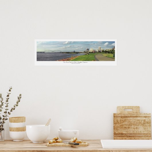 Uitzicht van Tom Lee Park - Memphis, TN Poster (Keuken)