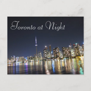 Uitzicht van Toronto bij nacht Briefkaart