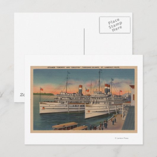 Uitzicht van Toronto en Kingston op de St. Lawrenc Briefkaart (Voorkant / Achterkant)