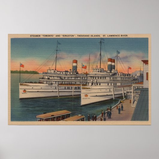 Uitzicht van Toronto en Kingston op de St. Lawrenc Poster (Voorkant)