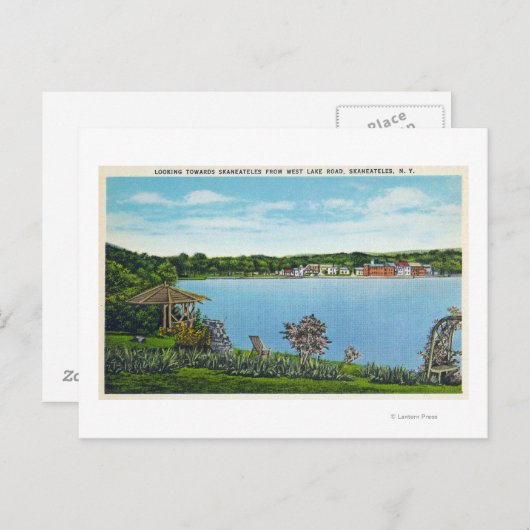 Uitzicht van Town van West Lake Road Briefkaart (Voorkant / Achterkant)