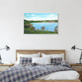 Uitzicht van Town van West Lake Road Canvas Afdruk (Insitu (Slaapkamer))
