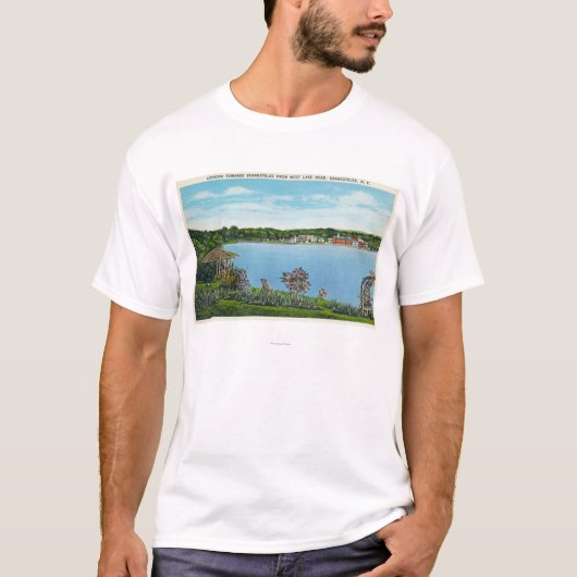 Uitzicht van Town van West Lake Road T-shirt (Voorkant)