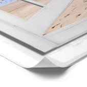 Uitzicht van Tranquil Palms en Ocean Artificial Wi Poster (Hoek)