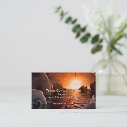 Uitzicht van Trappist-1f Exoplanet Visitekaartje (Staand voorkant)