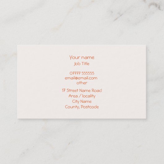 Uitzicht van Trappist-1f Exoplanet Visitekaartje (Achterkant)