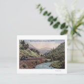 Uitzicht van treinen dat de vallei van Yosemite in Briefkaart (Staand voorkant)