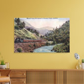 Uitzicht van treinen dat de vallei van Yosemite in Canvas Afdruk (Insitu (Woonkamer))