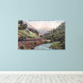 Uitzicht van treinen dat de vallei van Yosemite in Canvas Afdruk (Insitu (Houten vloer))