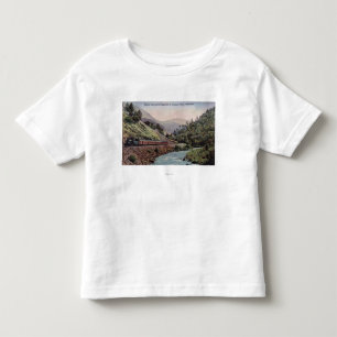 Uitzicht van treinen dat de vallei van Yosemite in Kinder Shirts
