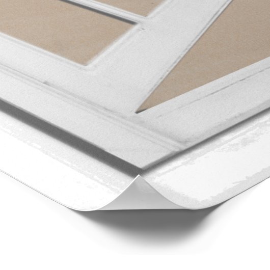 Uitzicht van Tropisch strand Kunstmatig Venster Poster (Hoek)