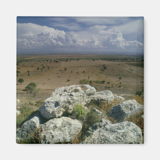 Uitzicht van Troy van het omliggende landschap Magneet (Voorkant)