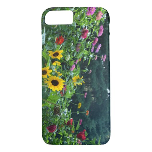 Uitzicht van tuinbouw- zonnebloem, appelwijn, kosm Case-Mate iPhone case (Achterkant)