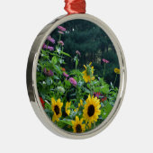 Uitzicht van tuinbouw- zonnebloem, appelwijn, kosm metalen ornament (Rechts)