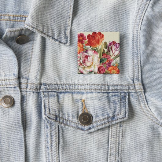 Uitzicht van tuinbouwgewassen vierkante button 5,1 cm (In situ)