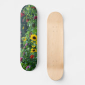Uitzicht van tuinen, daisies, kosmos, zonnebloemen persoonlijk skateboard (Voorkant)