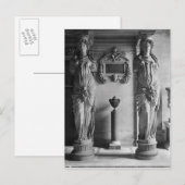 Uitzicht van twee caryatiden van de caryatiden" briefkaart (Voorkant / Achterkant)