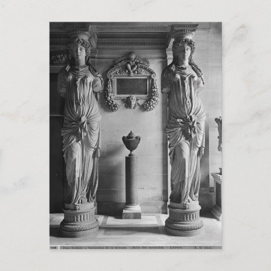 Uitzicht van twee caryatiden van de caryatiden" briefkaart (Voorkant)