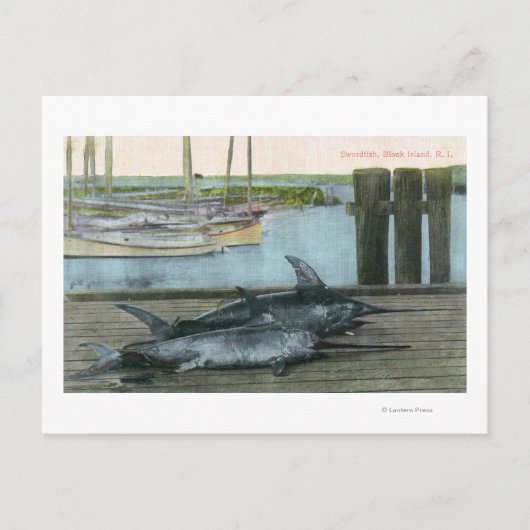 Uitzicht van twee zwaardvissen briefkaart (Voorkant)
