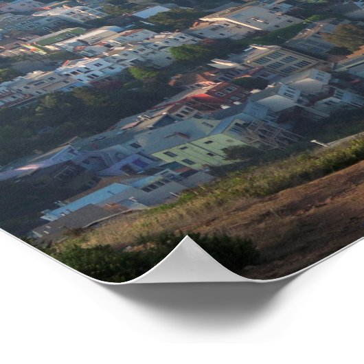 Uitzicht van Twin Peaks San Francisco Poster (Hoek)