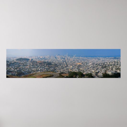 Uitzicht van Twin Peaks San Francisco Poster (Voorkant)