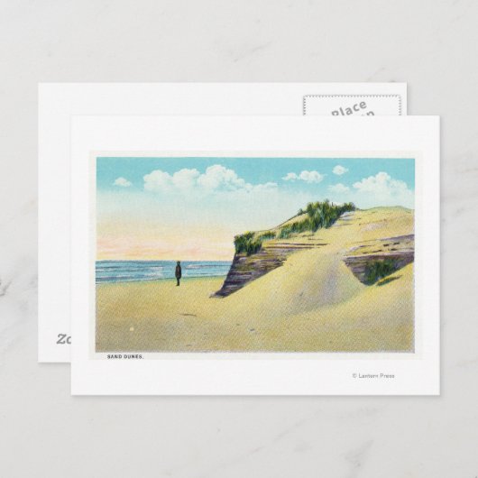 Uitzicht van Typical New England Sand Dunes Briefkaart (Voorkant / Achterkant)