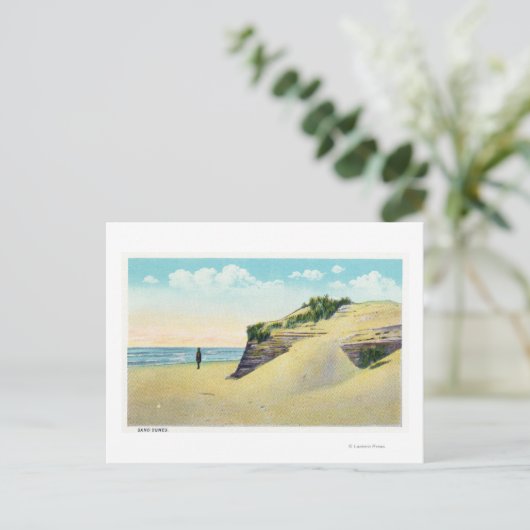 Uitzicht van Typical New England Sand Dunes Briefkaart (Staand voorkant)