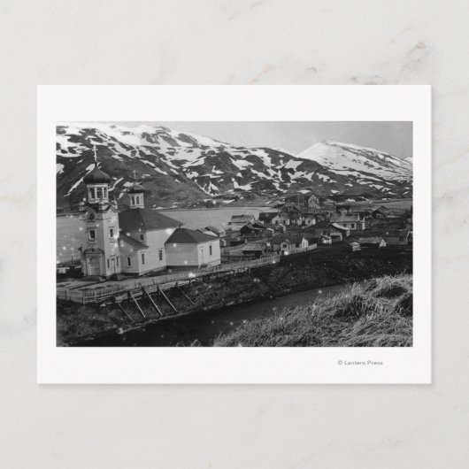 Uitzicht van Unalaska, foto van Alaska Briefkaart (Voorkant)
