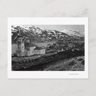 Uitzicht van Unalaska, foto van Alaska Briefkaart