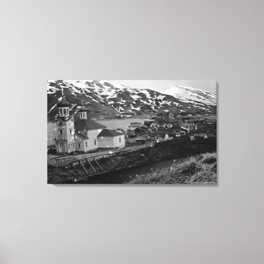 Uitzicht van Unalaska, foto van Alaska Canvas Afdruk (Voorkant)