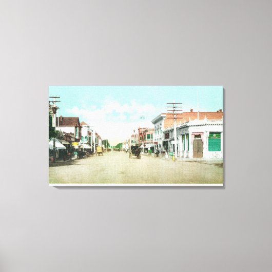 Uitzicht van Universiteit Avenue Palo Alto, CA Canvas Afdruk (Voorkant)