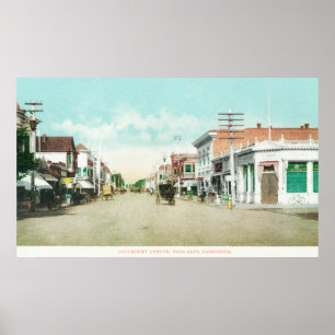 Uitzicht van Universiteit Avenue Palo Alto, CA Poster