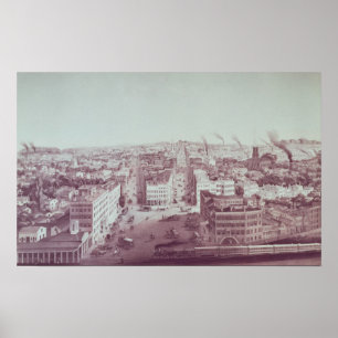 Uitzicht van Utica City, staat New York Poster