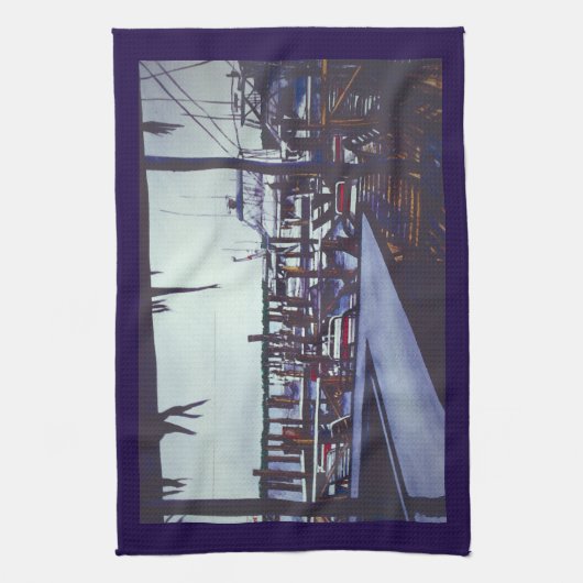 Uitzicht van valentijn, Harbour Island Theedoek (Verticaal)