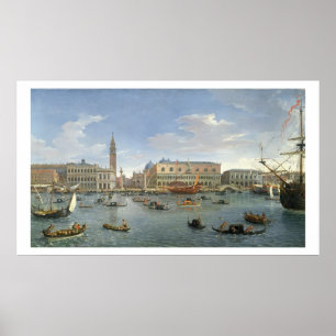 Uitzicht van Venetië van het eiland San Giorgio, Poster