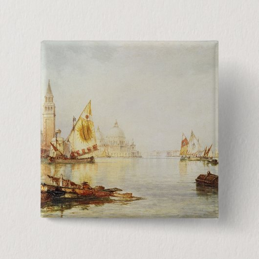 Uitzicht van Venetië Vierkante Button 5,1 Cm (Voorkant)