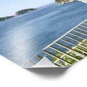 Uitzicht van Veranda Mexico Acapulco Bay Blue Ocea Foto Afdruk (Hoek)