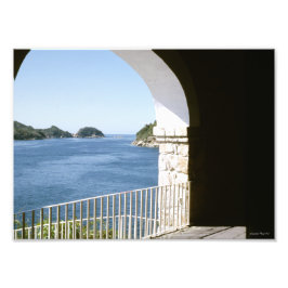 Uitzicht van Veranda Mexico Acapulco Bay Blue Ocea Foto Afdruk
