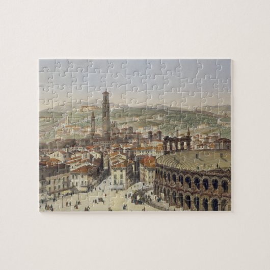 Uitzicht van Verona, gegraveerd door L. Cherbuin ( Legpuzzel (Horizontaal)