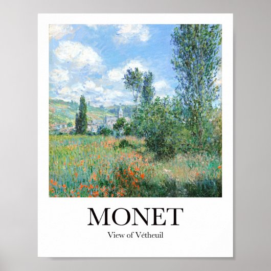 Uitzicht van Vétheuil door Claude Monet Poster (Voorkant)