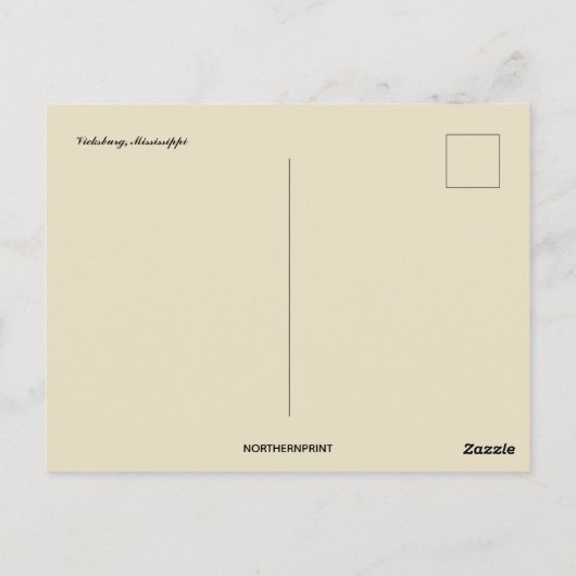 Uitzicht van Vicksburg Mississippi Briefkaart (Achterkant)